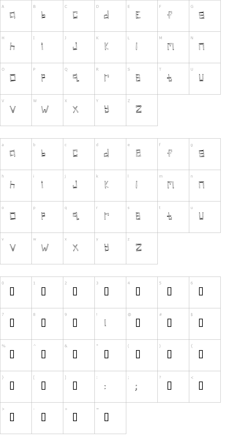 Character Map Linear Font