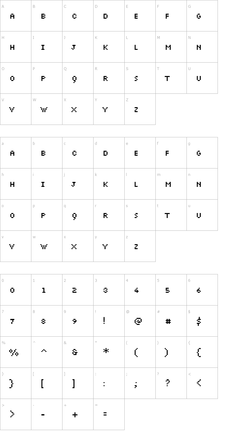 Character Map LipoD Vectorized Font