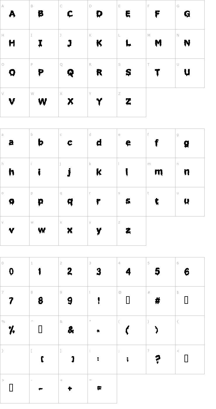 Character Map Liquidism part 2 Font