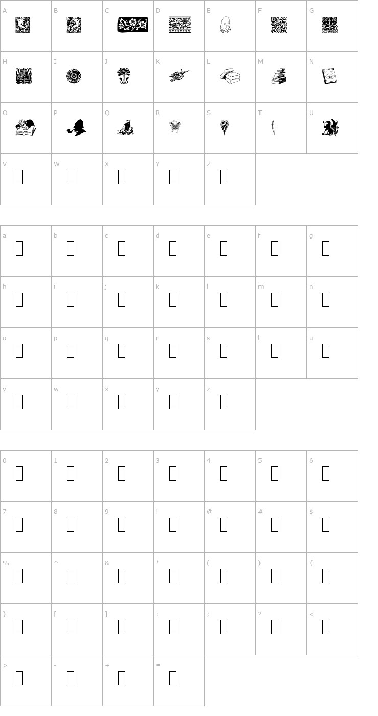 Character Map Listemagerens Dingbats Font