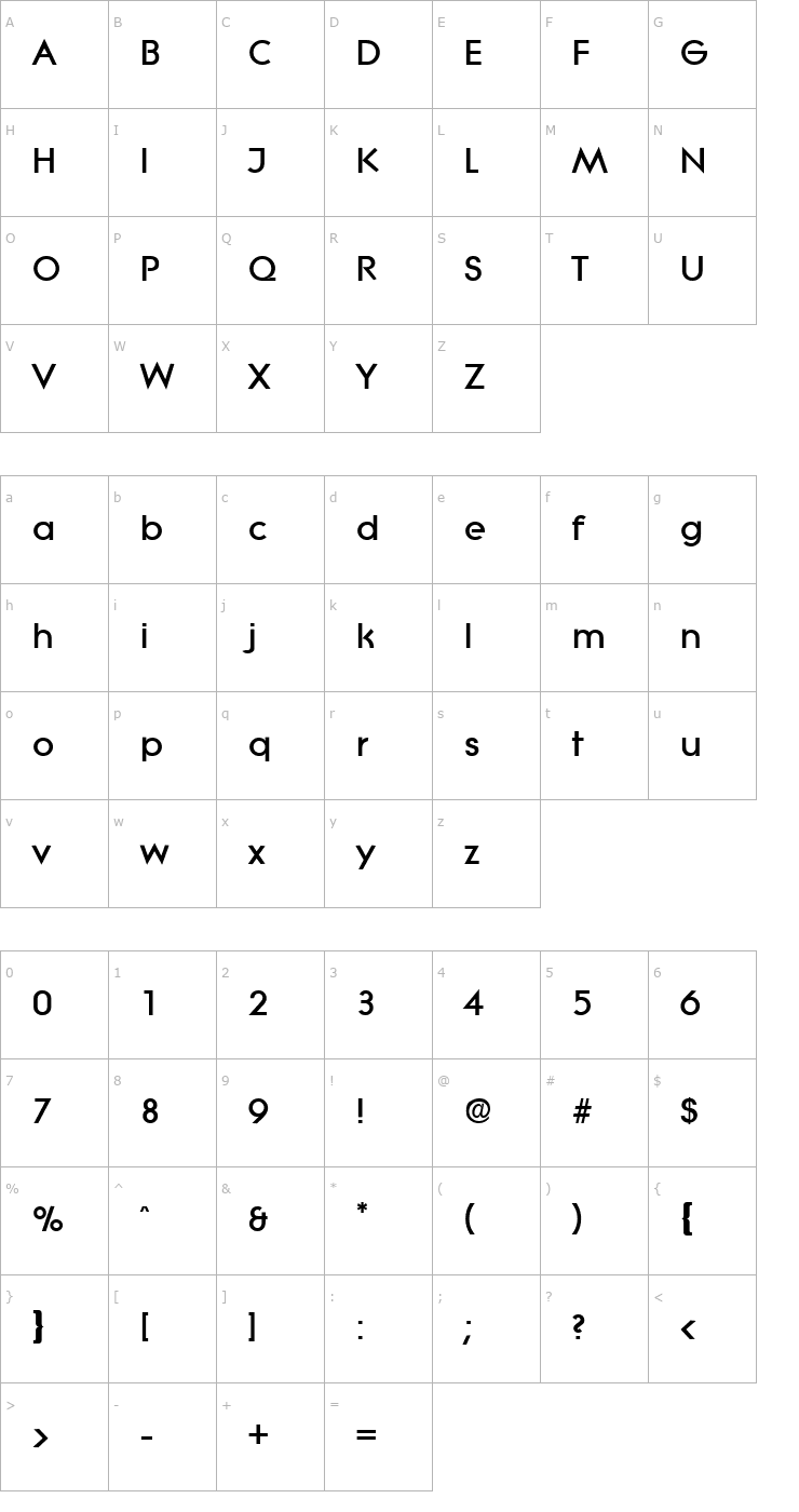 Character Map Litera-Heavy Font