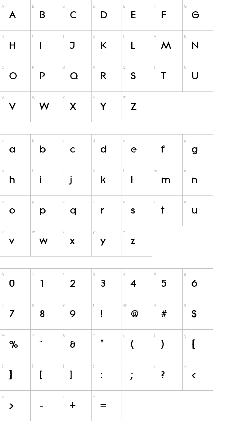 Character Map Litera-Serial-Heavy-Regular Font