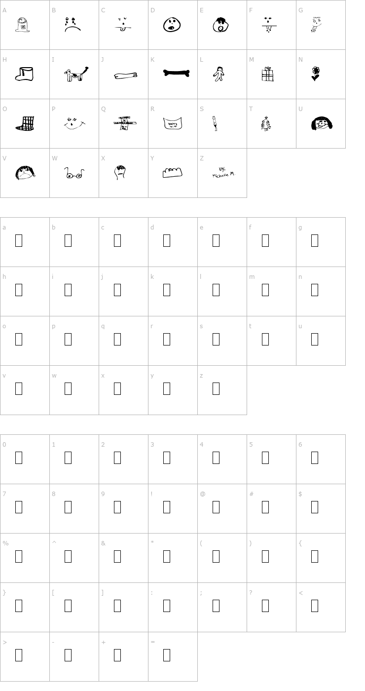 Character Map Little Sister Dingbats Font