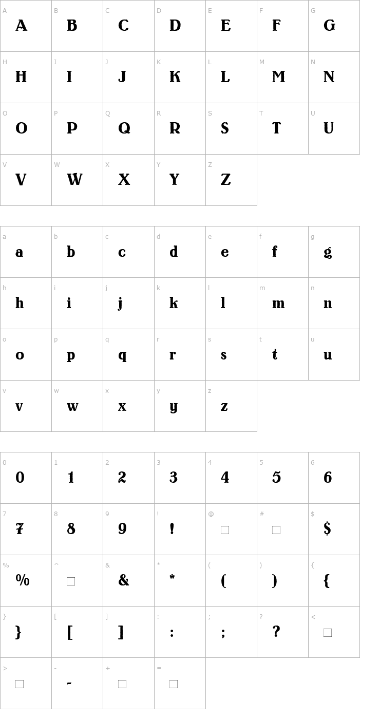 Character Map Lo-Type Font