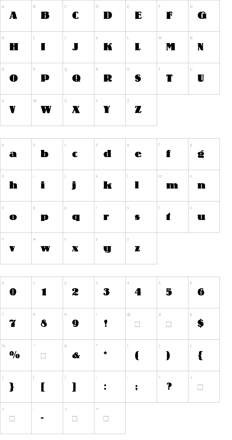 Character Map Lo-Type-Bold Font