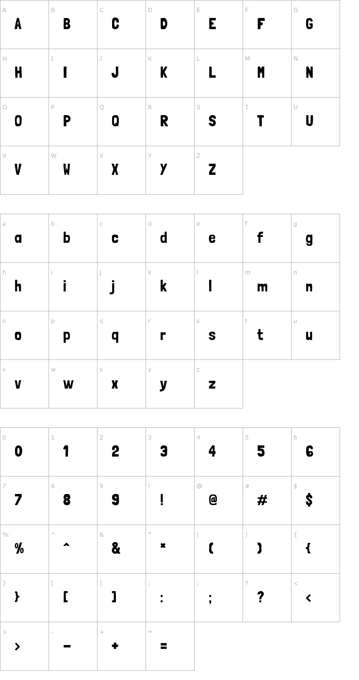 Character Map Londrina Solid Font