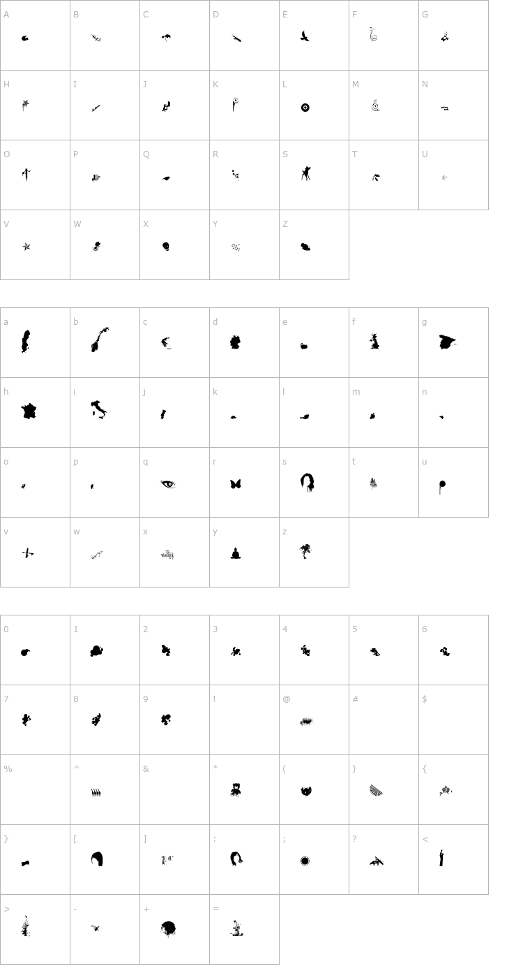 Character Map Loosydings Expert Font