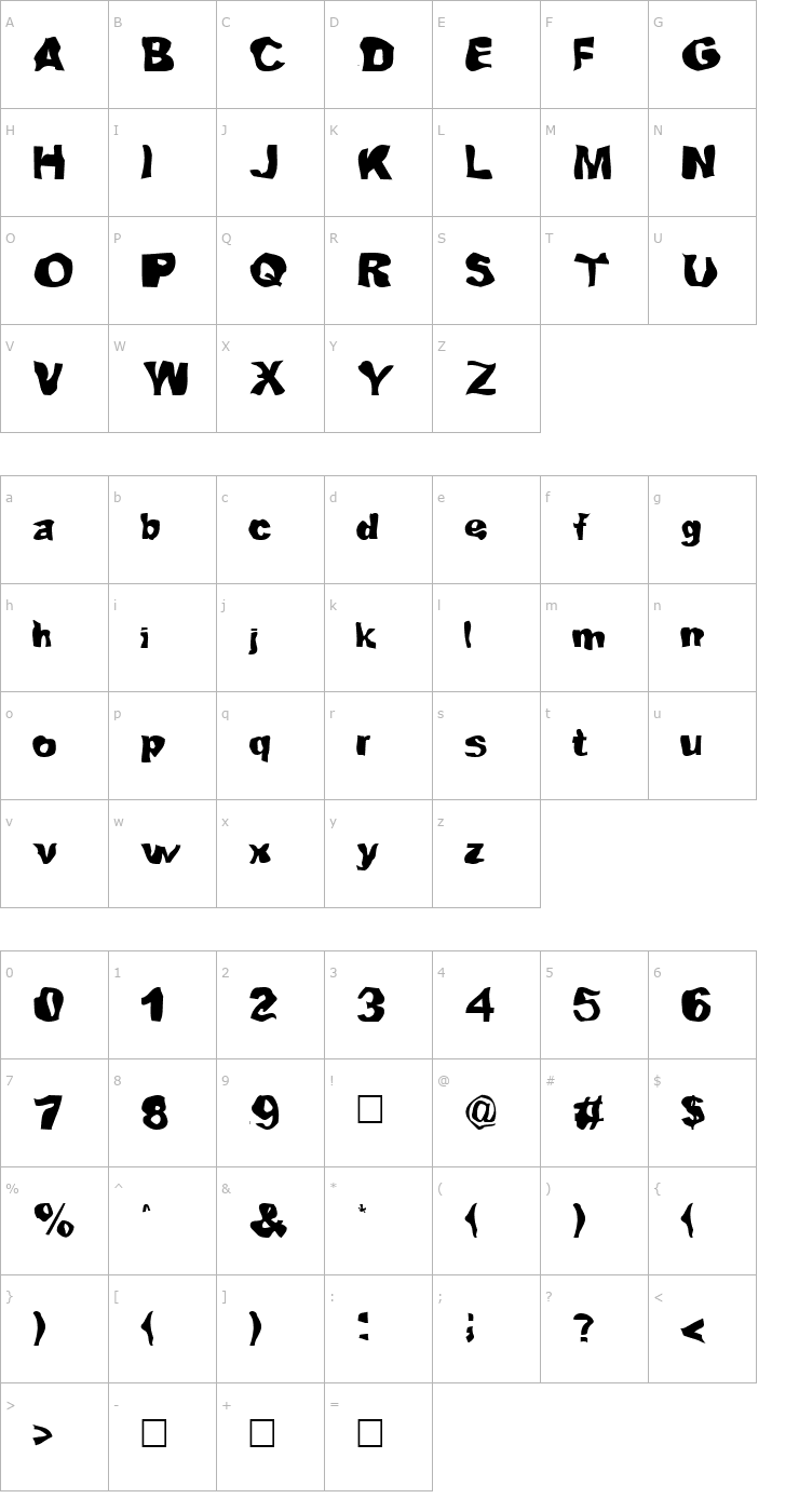 Character Map Lou Font