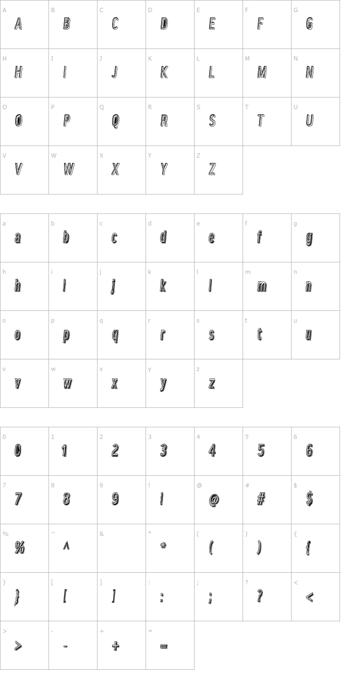 Character Map LowerMetal Font