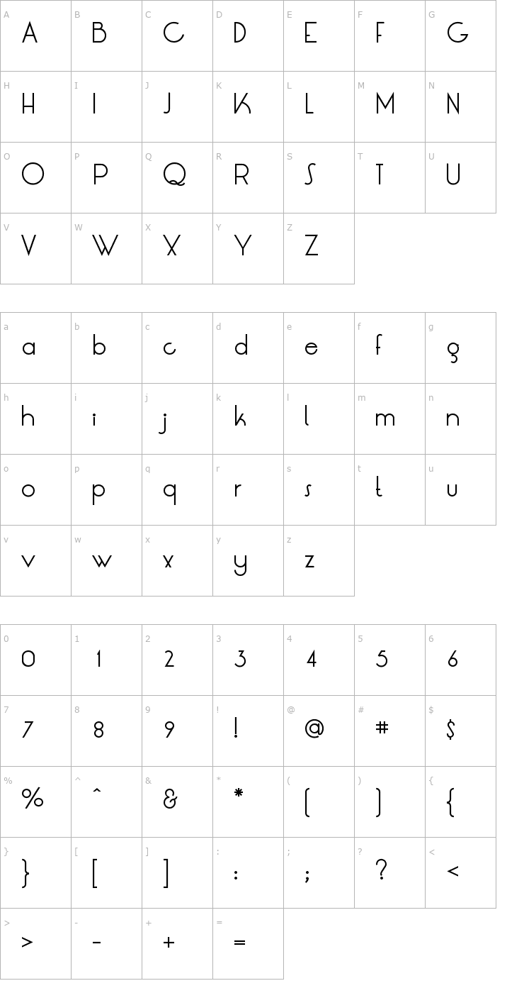 Character Map LT Oksana Font