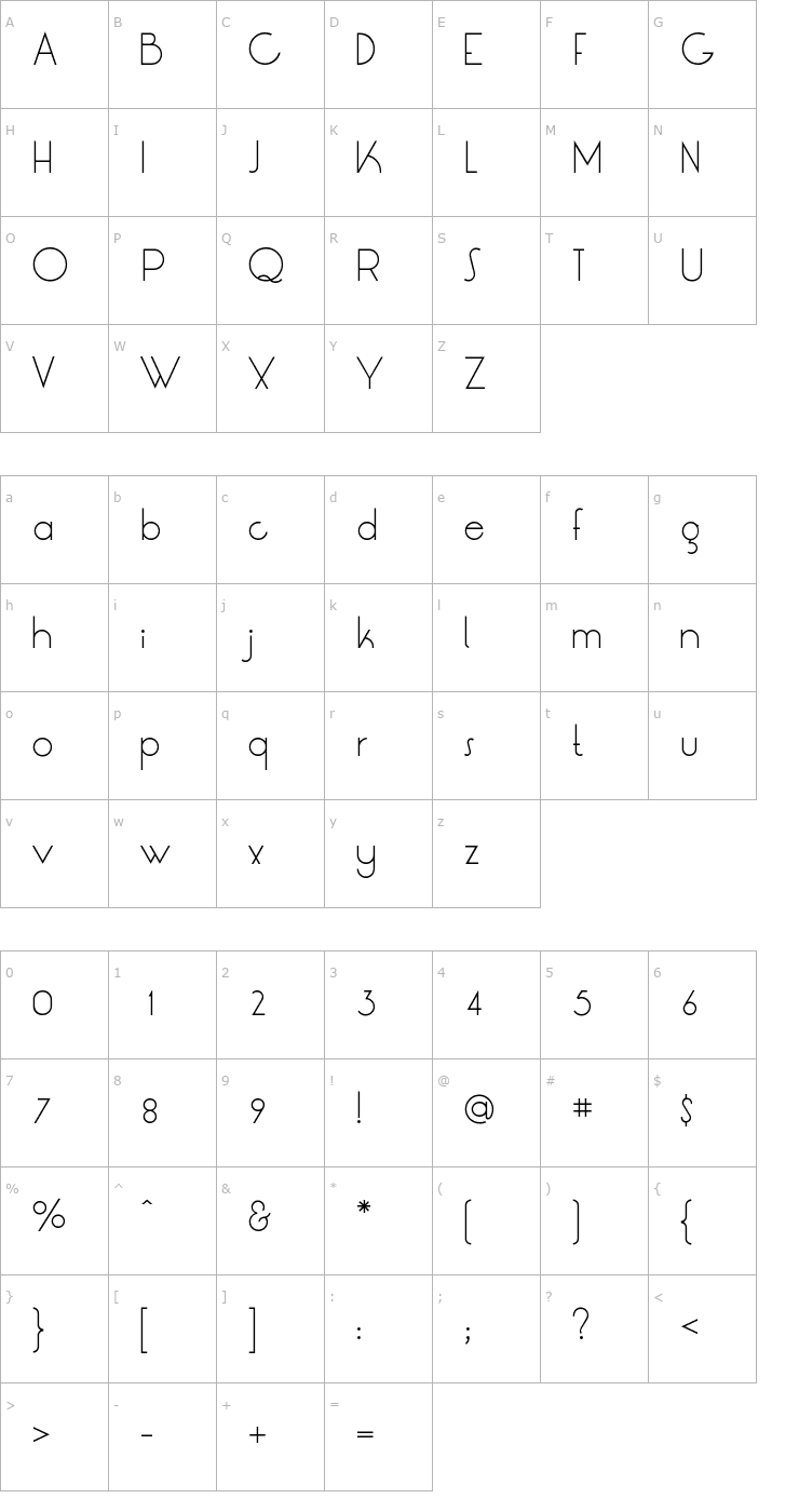 Character Map LT Oksana Light Font