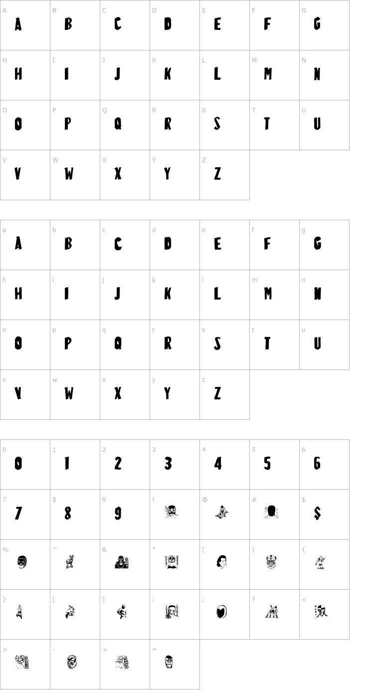 Character Map LuchitaPayol LaRuda Font