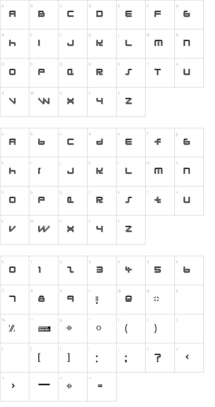 Character Map Lunasol Font