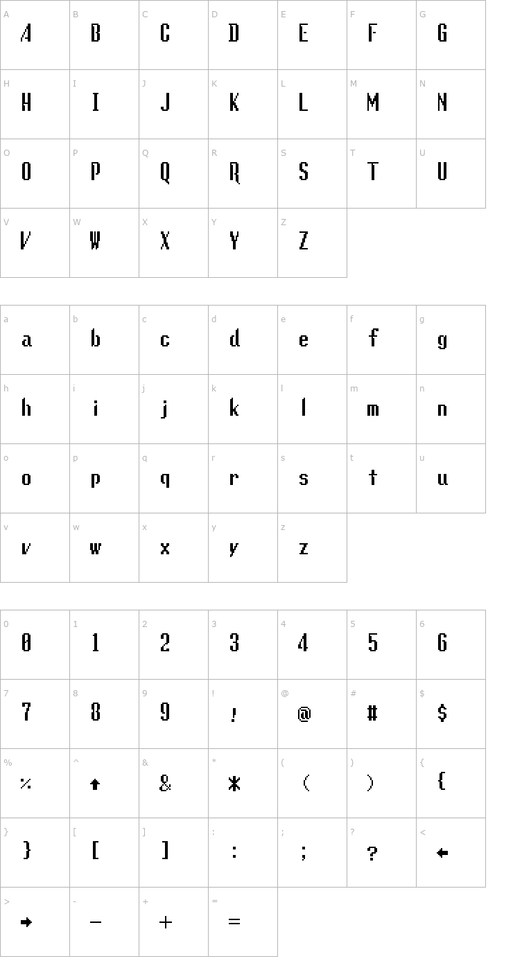 Character Map Lunchtime Doubly So Font