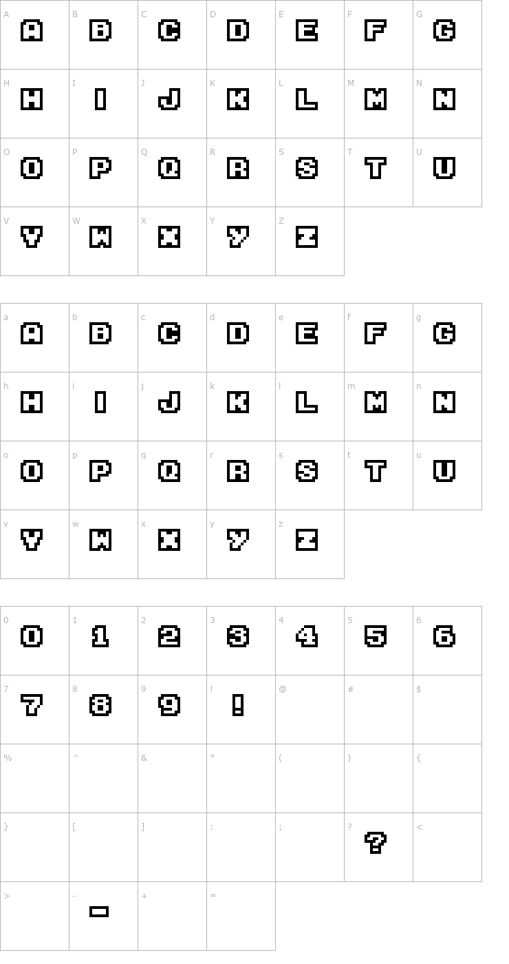 Character Map M04_FATAL FURY Font