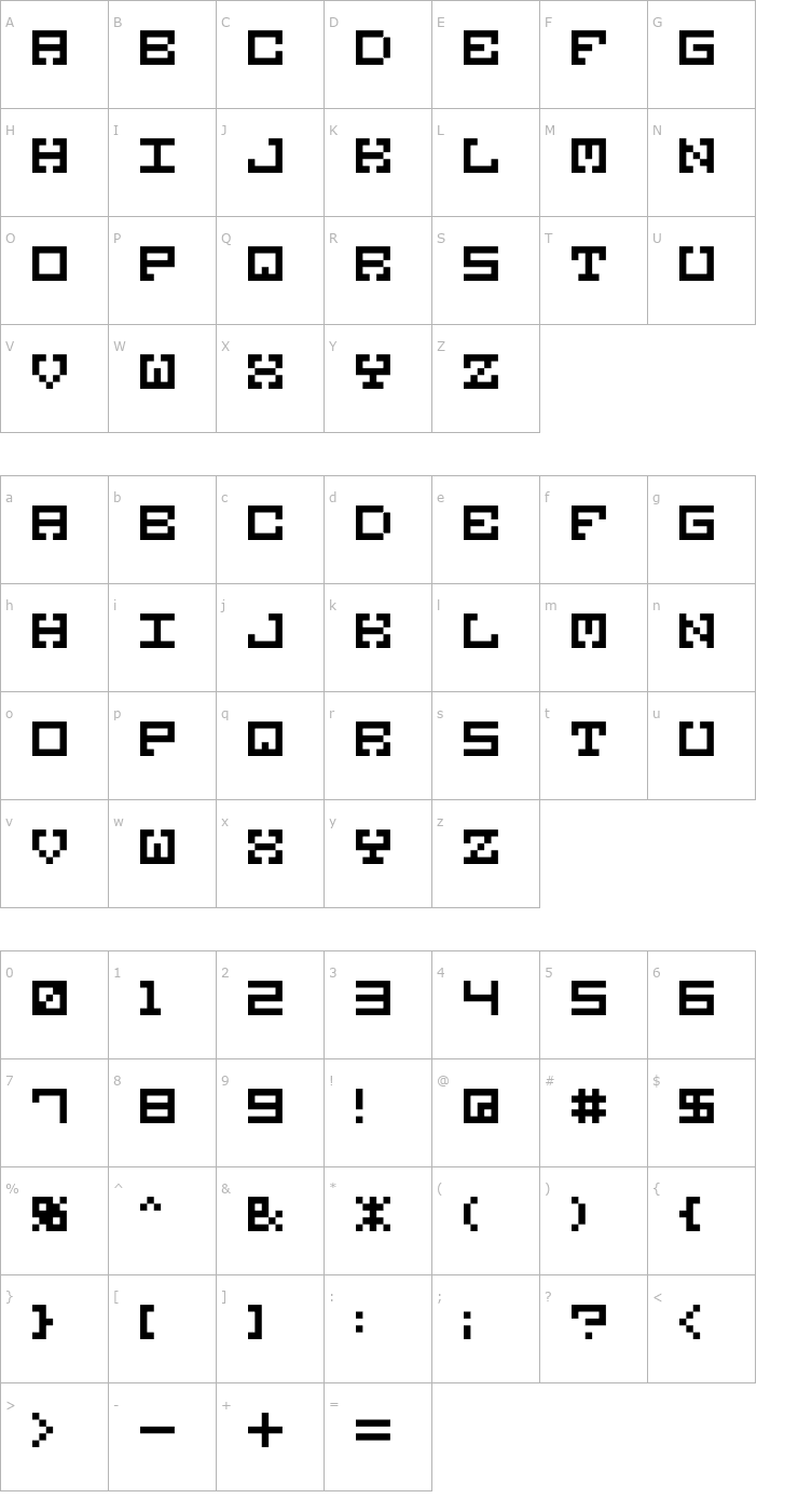 Character Map M38 Gorilla Font