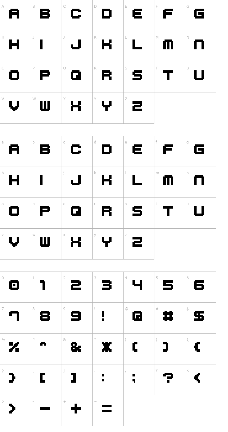 Character Map M41 Lovebit Font