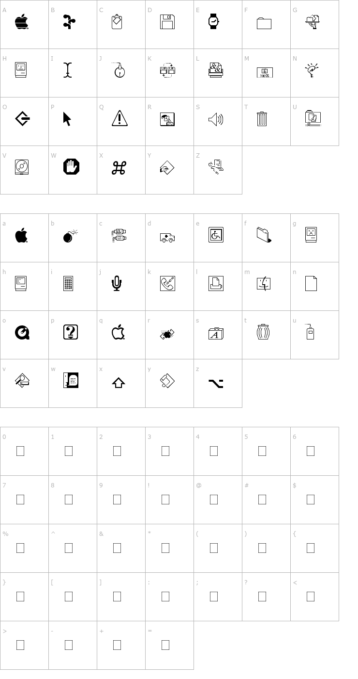 Character Map Mac Dingbats Font