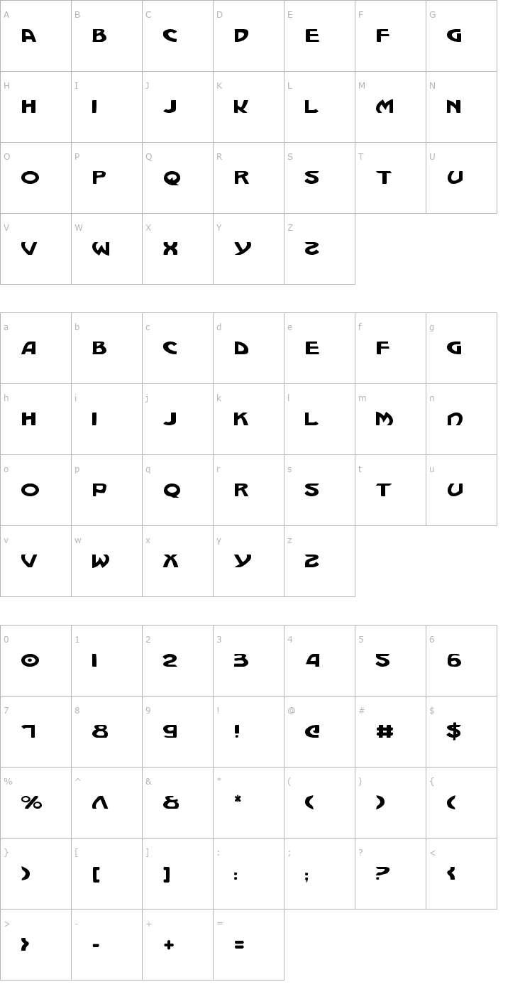 Character Map Machiavelli Font