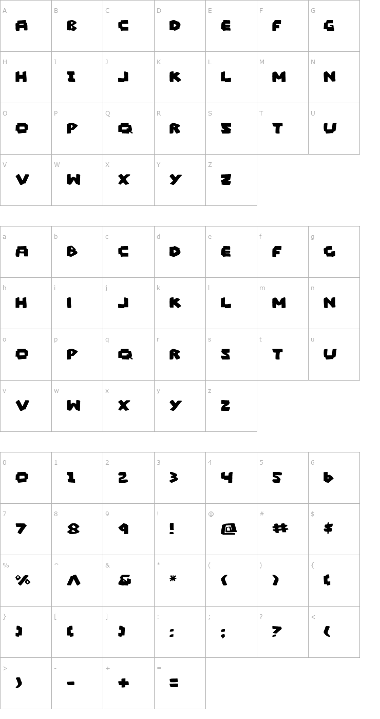 Character Map Mad Marker Font