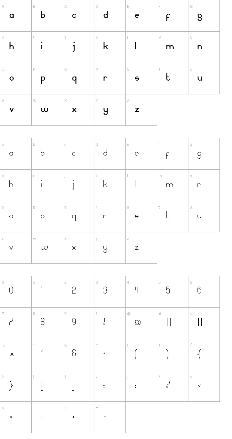 Character Map MammaGamma Font