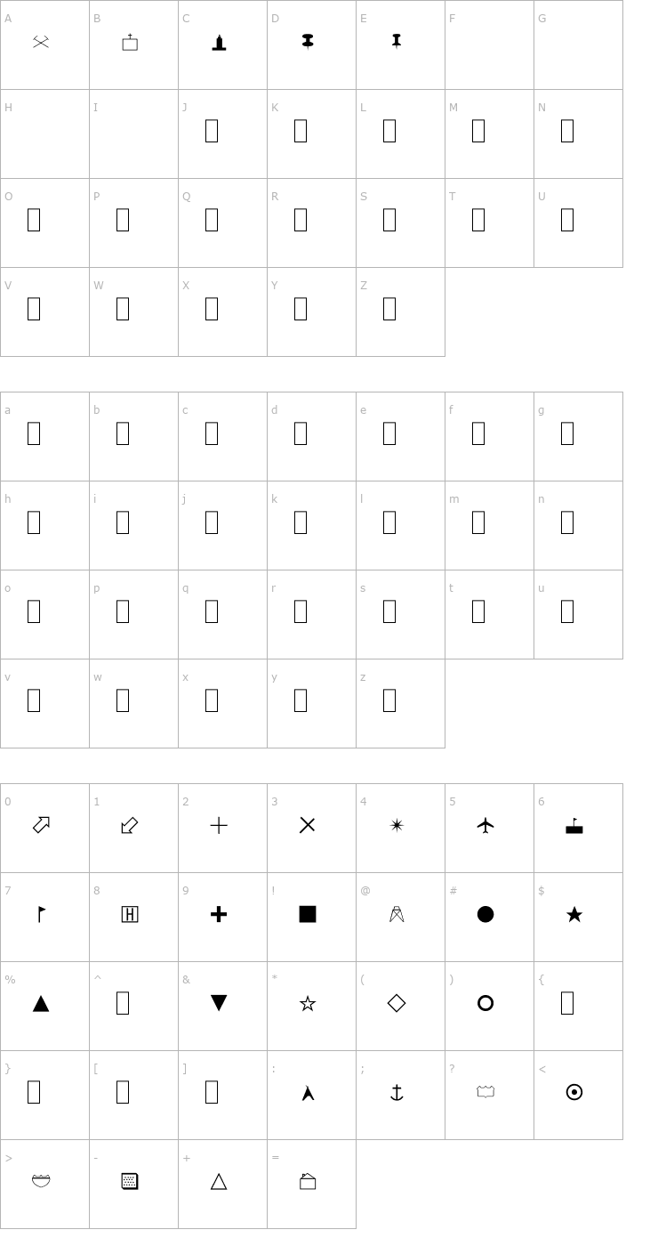 Character Map Map Symbols Font