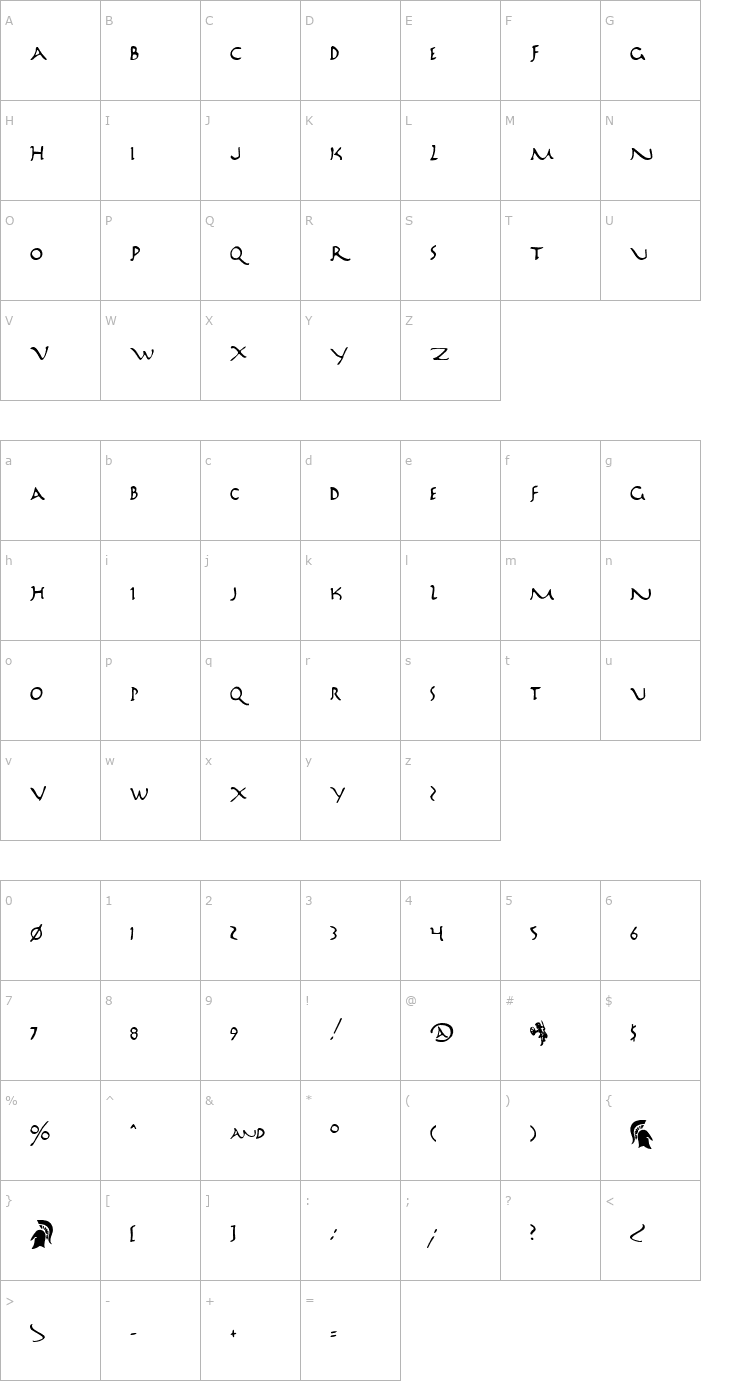 Character Map Marathon Font