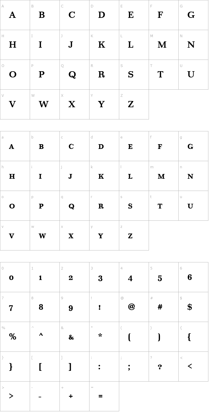 Character Map Mariam_Becker_Caps_Med Font