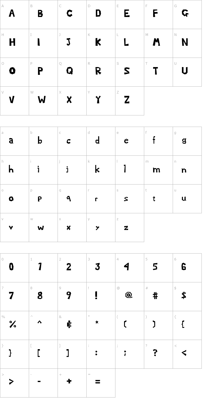 Character Map Mario Luigi 2 Font