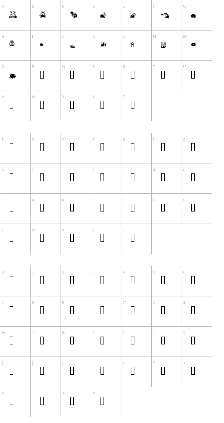 Character Map MarioBros Font