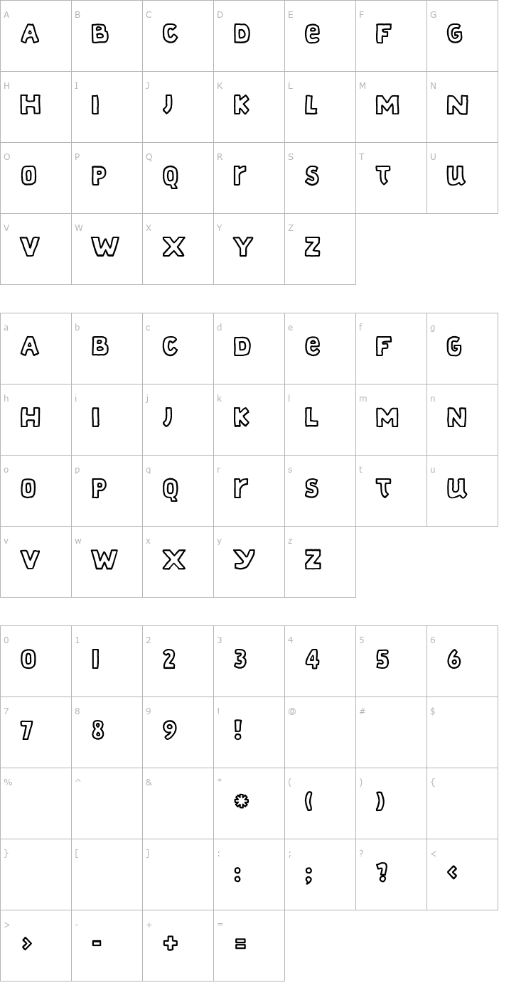 Character Map Marker-Outline Font