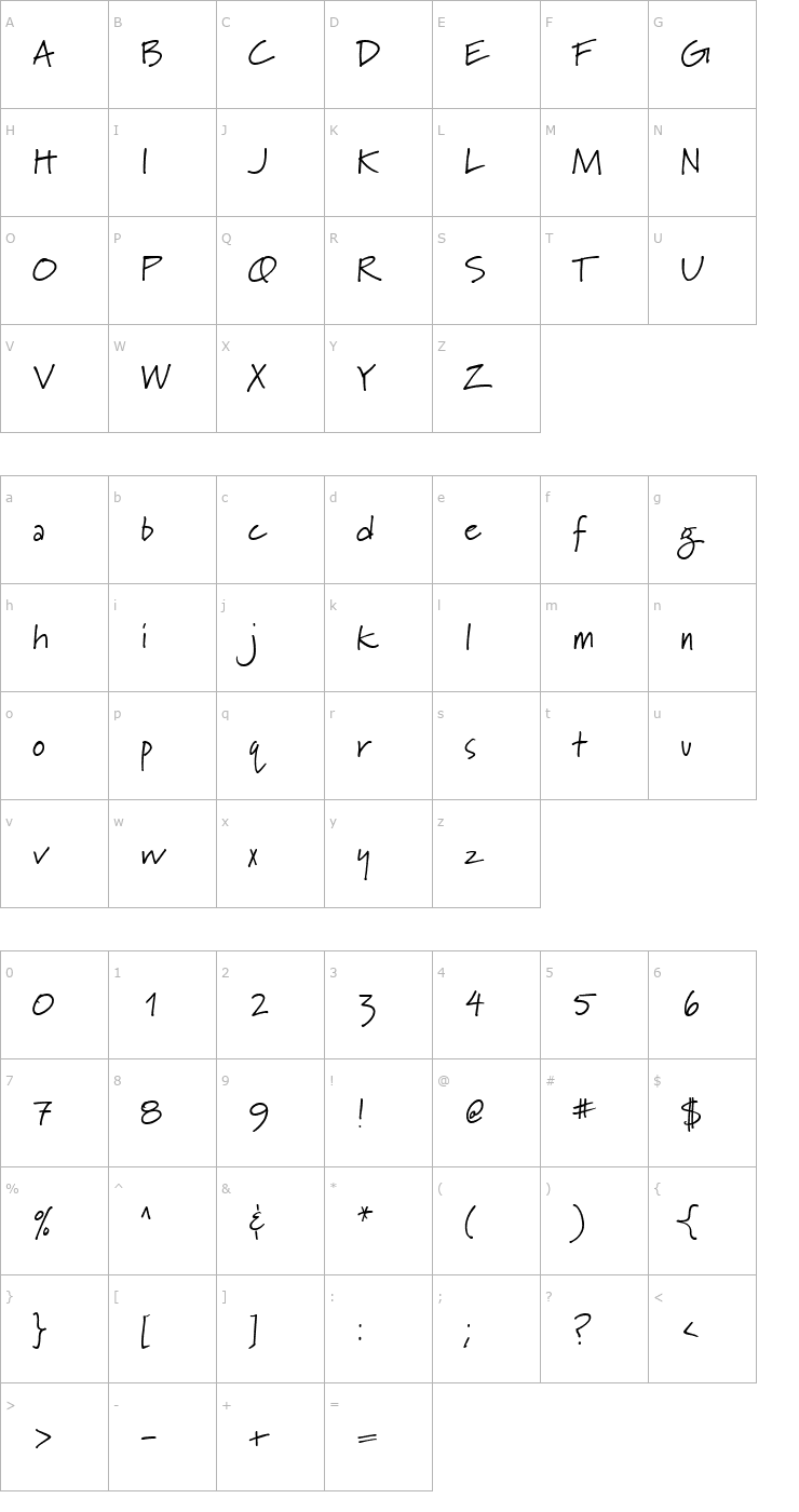 Character Map Marydale Font