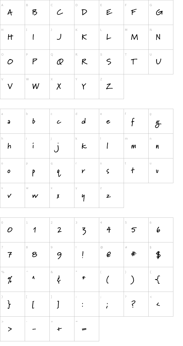 Character Map Marydale Bold Font