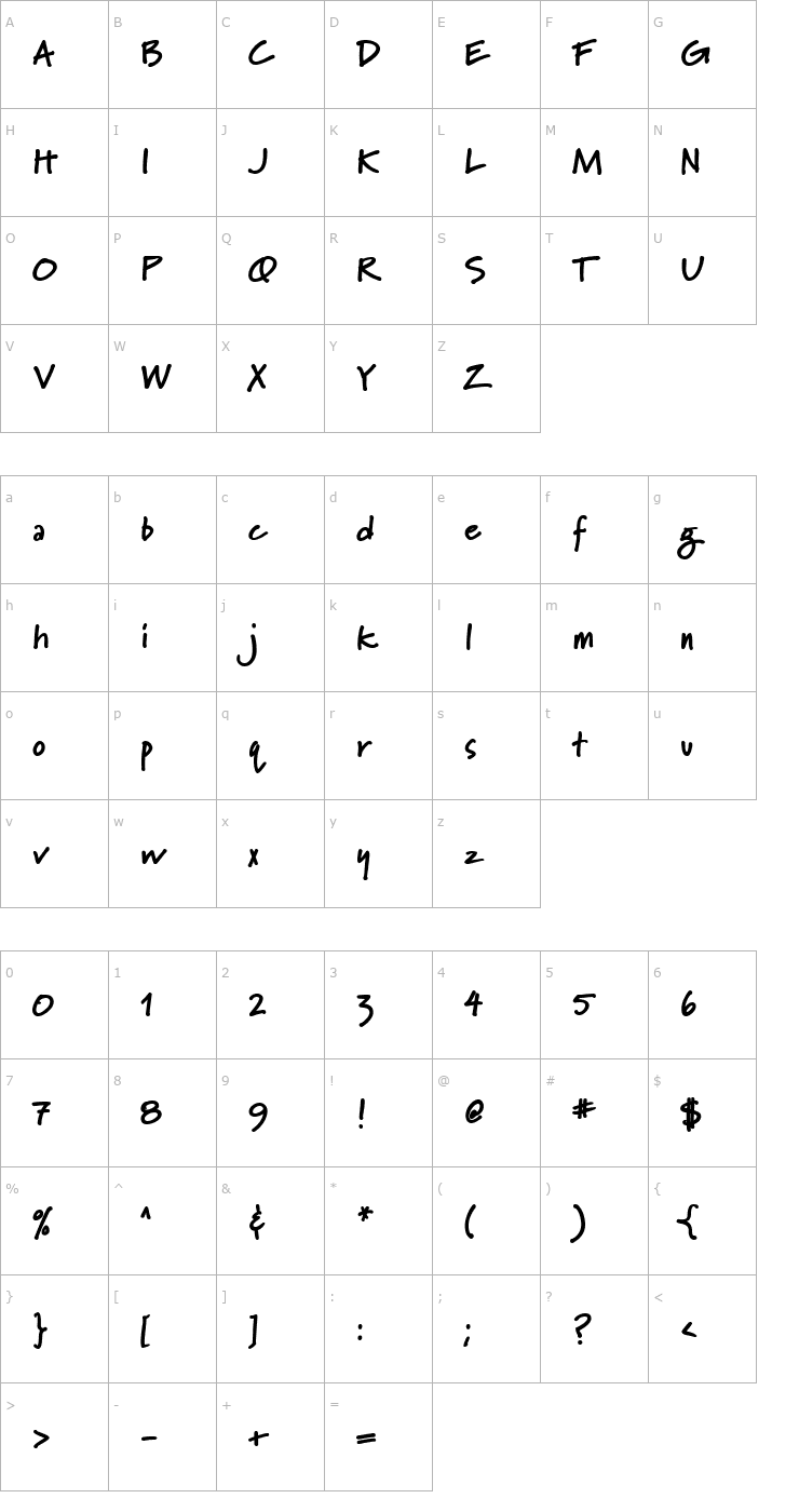 Character Map MarydaleBlack Font