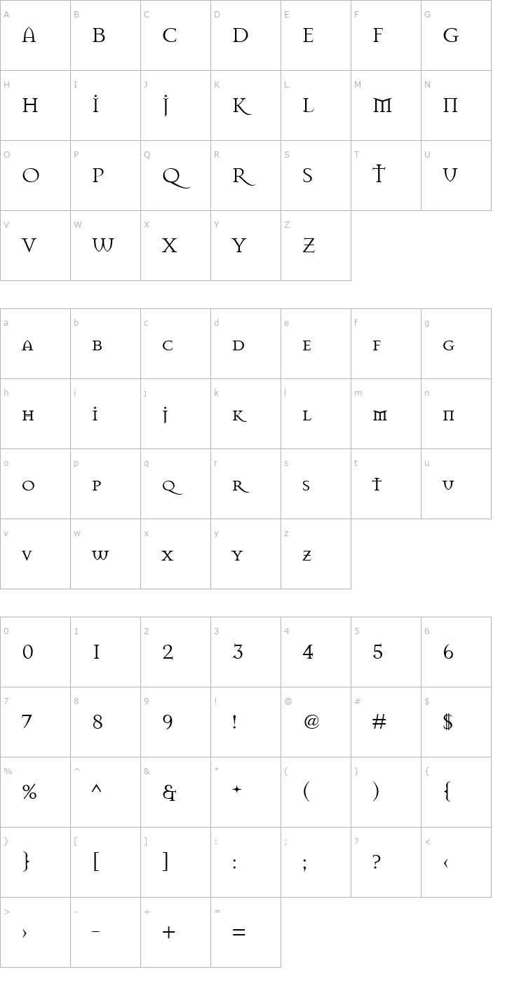 Character Map Mason Regular Font