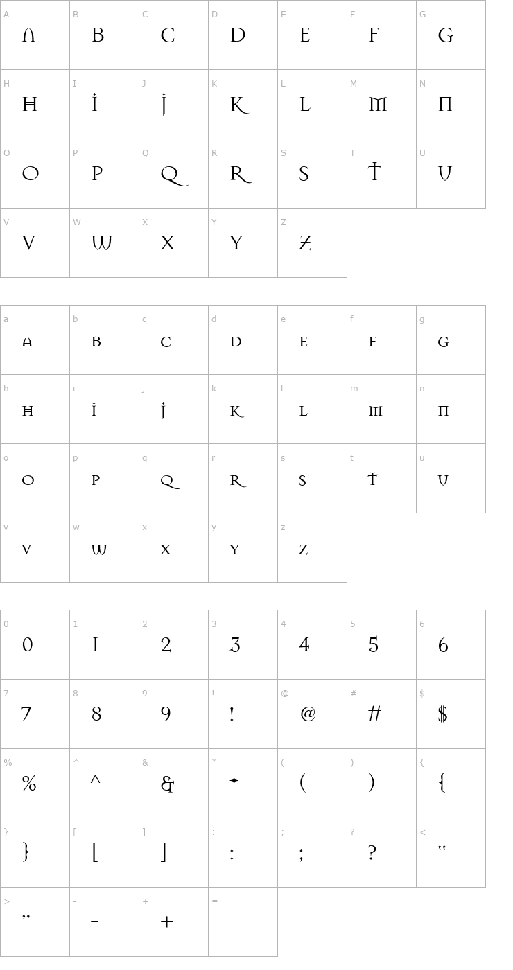 Character Map MasonRegular Font