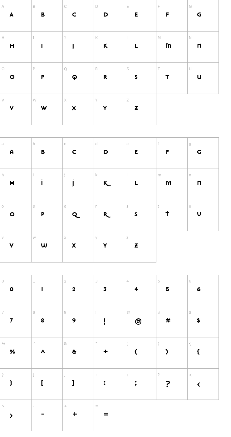 Character Map MasonSansSuperBold Bold Font