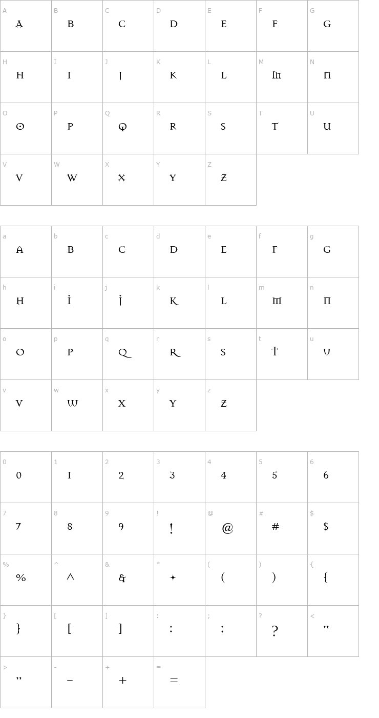 Character Map MasonSerifSuper Font