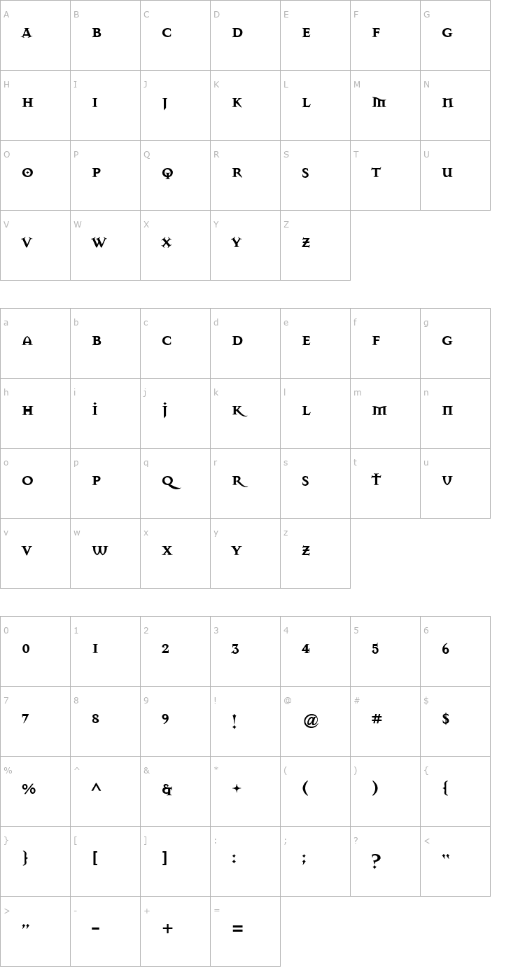 Character Map MasonSuper Bold Font