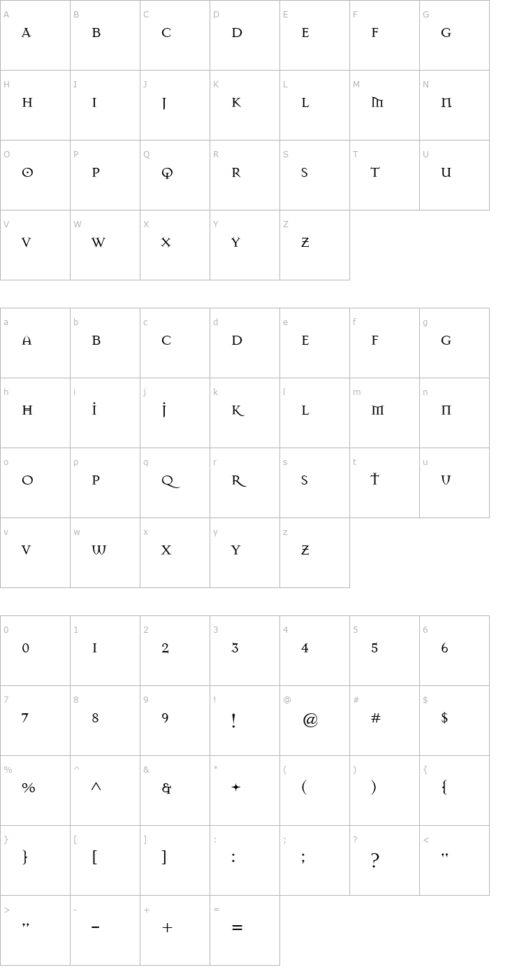 Character Map MasonSuper Medium Font