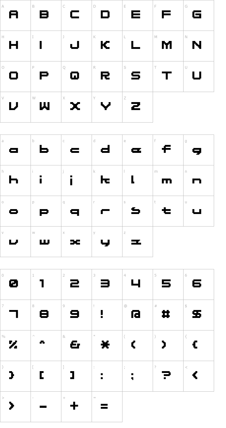 Character Map MASSIVE 10 A Font