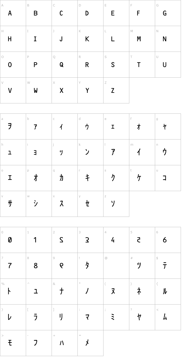 Character Map Matrix Code NFI OTF Font