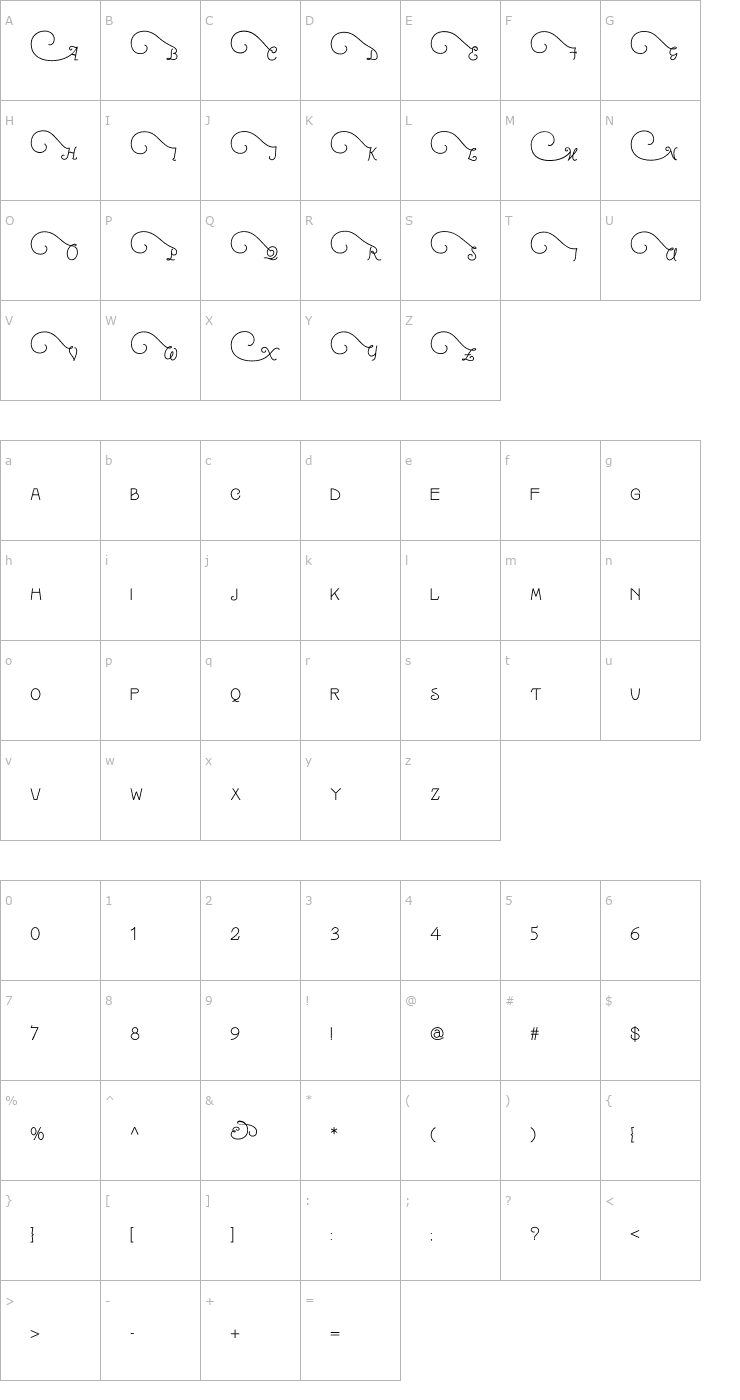 Character Map MazurkaNF Font