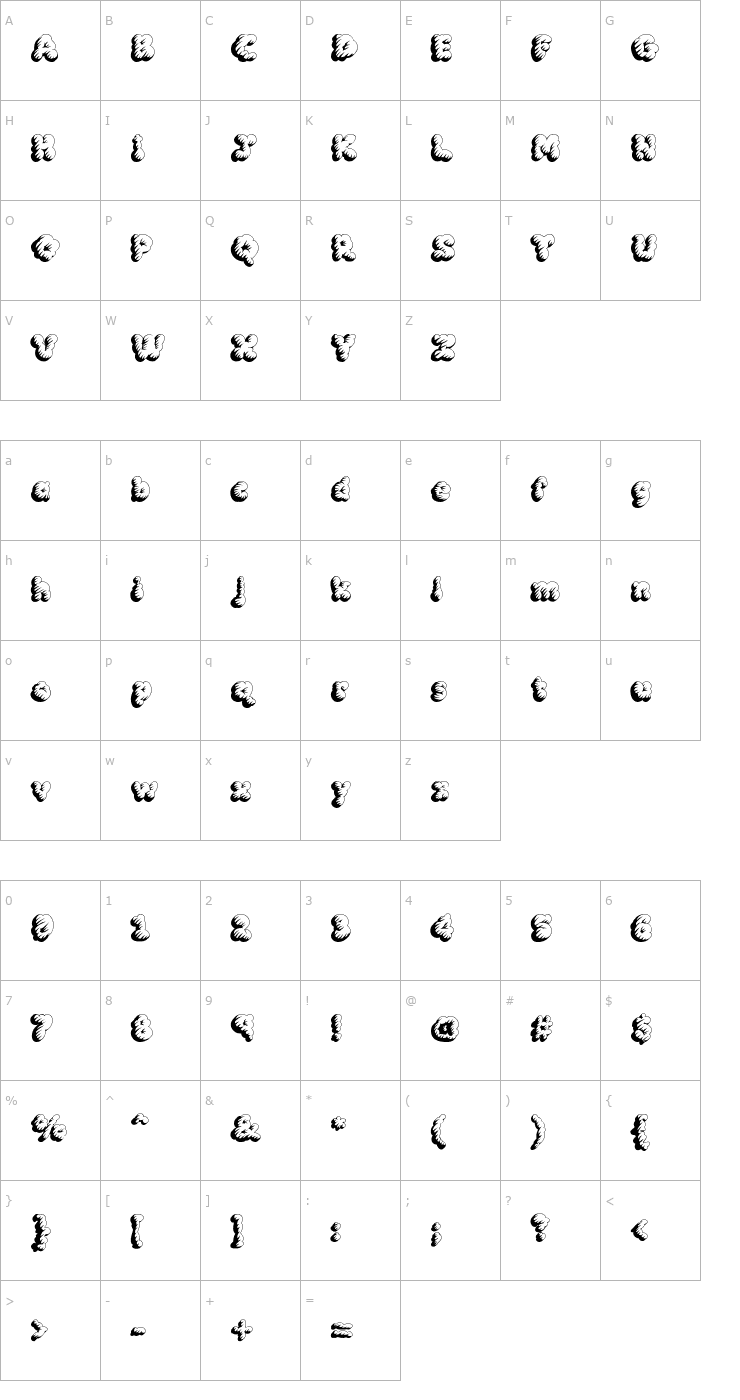 Character Map McKloud Tempest Font