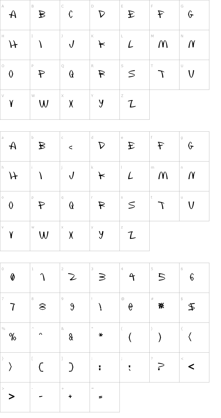 Character Map McLawsuit Font