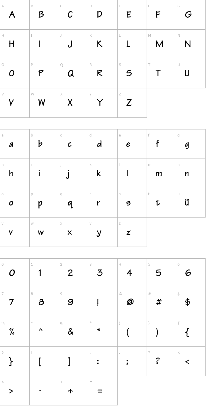 Character Map Mech Bold Font