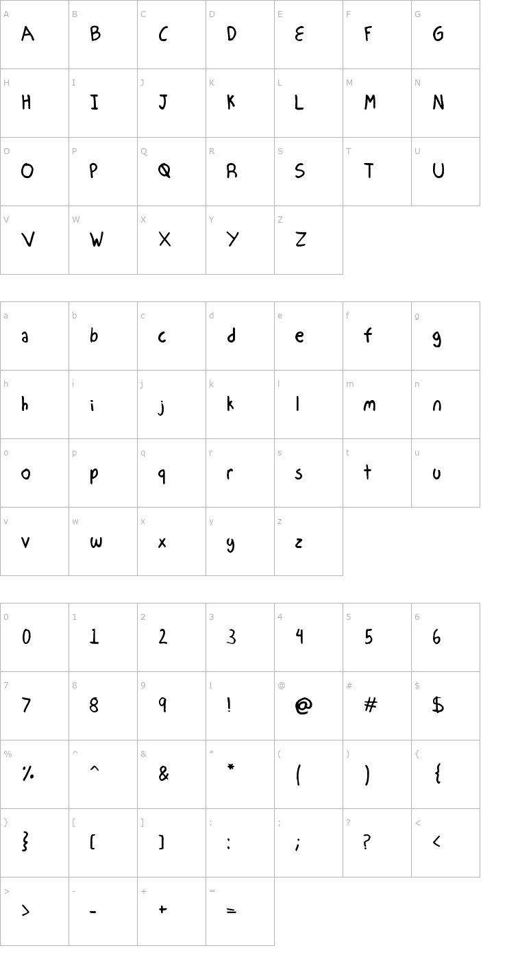 Character Map Mechanical Pencil Font