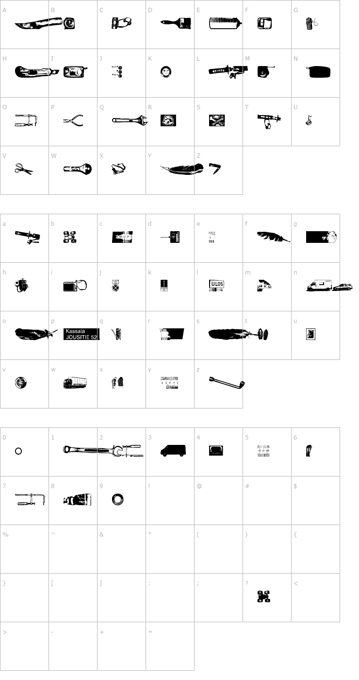 Character Map Melkein Aito Kopio Font