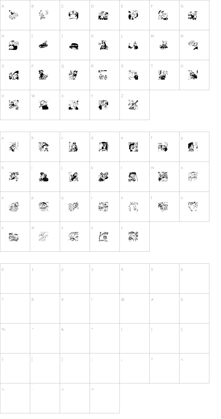 Character Map Menschenskinder Font