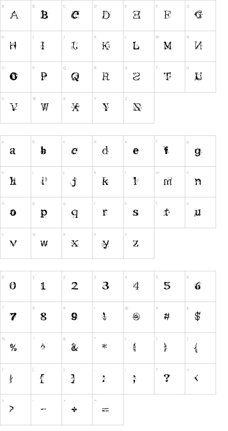 Character Map Metacopy Font